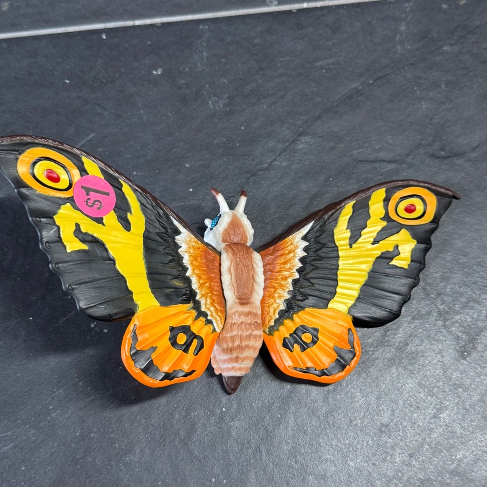 Bandai 2005 Mothra Godzilla Toho Action Figure Vinyl Kaiju Toy Orange Black 9.5"